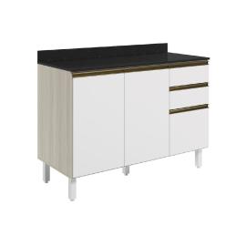BAJO MESADA 1.20 3 CAJ. C/TAPA BL TOK/BLANCO