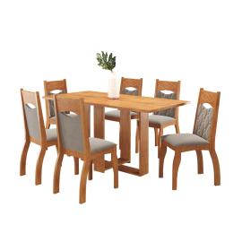 COMEDOR ELEGANCE MIEL C/6 SILLAS FLORENCA PEROLA