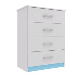 COMODA 4 CAJ. BL/AZUL