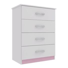 COMODA 4 CAJ. BL/ROSA