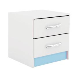 MESA DE LUZ 2 CAJONES BL/AZUL