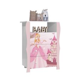 (207) COMODA LARA PRINCESA  BL/ROSA